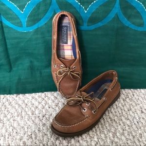 Sperry Top Sider Brown 2 eye boat shoes size 7.5